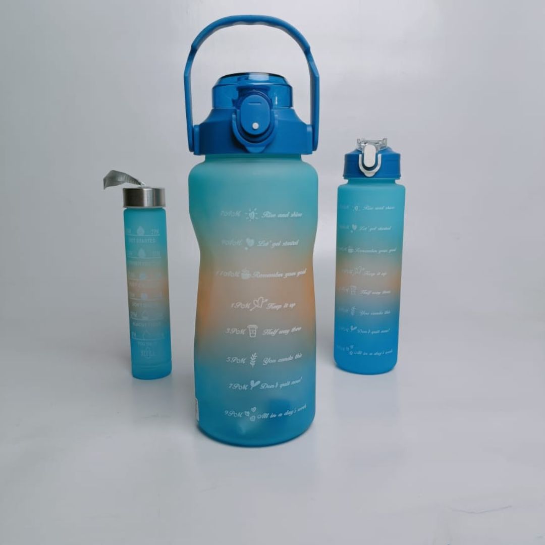 3Pcs Multi Color Water Bottle Set