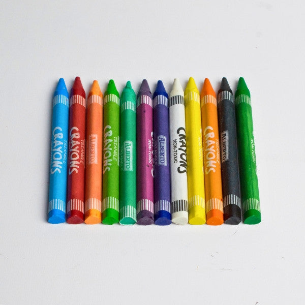 Alberto Triangle Crayons Set Of 12 Colours Oil Pastel Crayons